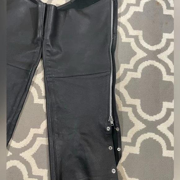 Vintage Frontier Leathers Black Chaps Size XL - Picture 6 of 7